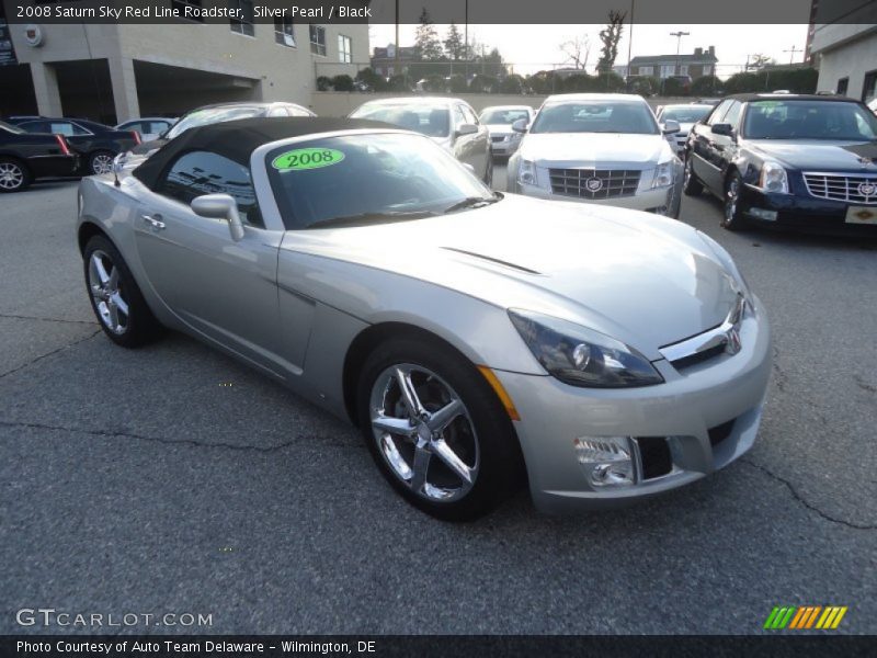 Silver Pearl / Black 2008 Saturn Sky Red Line Roadster