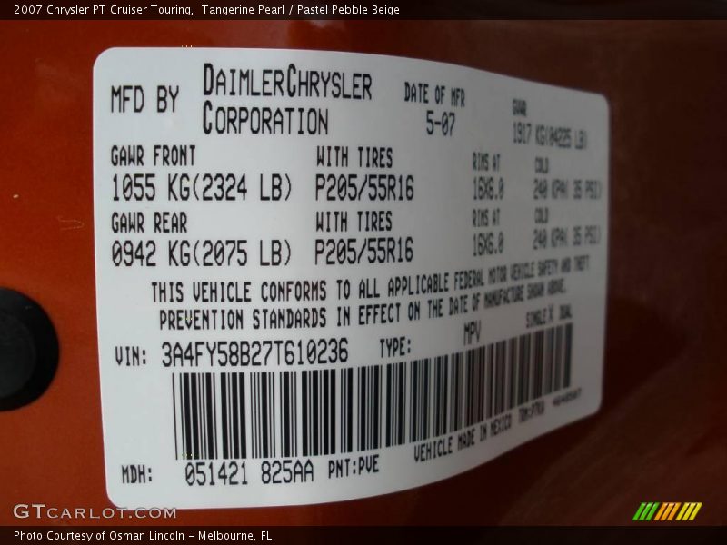 Tangerine Pearl / Pastel Pebble Beige 2007 Chrysler PT Cruiser Touring