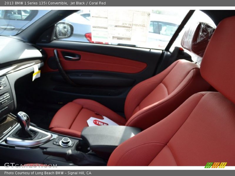 Jet Black / Coral Red 2013 BMW 1 Series 135i Convertible