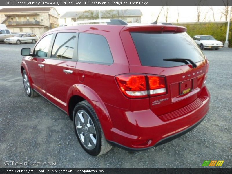 Brilliant Red Tri-Coat Pearl / Black/Light Frost Beige 2012 Dodge Journey Crew AWD