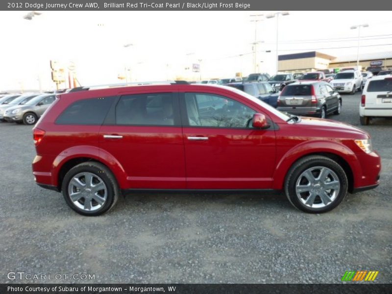Brilliant Red Tri-Coat Pearl / Black/Light Frost Beige 2012 Dodge Journey Crew AWD