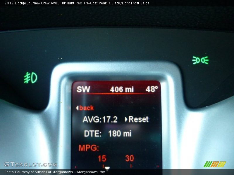 Brilliant Red Tri-Coat Pearl / Black/Light Frost Beige 2012 Dodge Journey Crew AWD