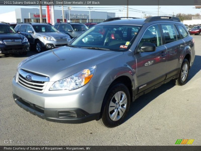 Steel Silver Metallic / Off Black 2011 Subaru Outback 2.5i Wagon