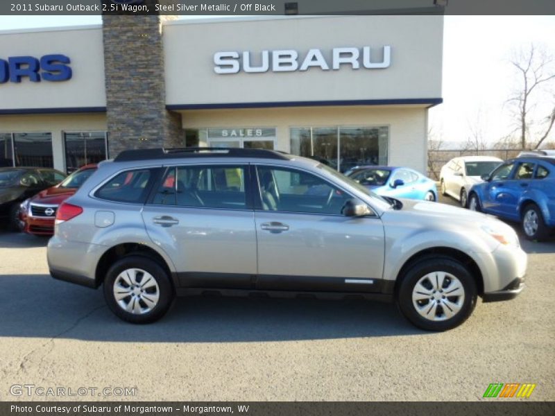 Steel Silver Metallic / Off Black 2011 Subaru Outback 2.5i Wagon