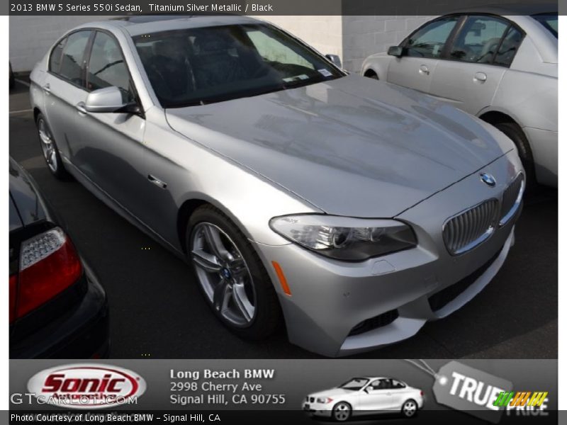 Titanium Silver Metallic / Black 2013 BMW 5 Series 550i Sedan