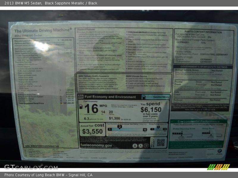 Black Sapphire Metallic / Black 2013 BMW M5 Sedan