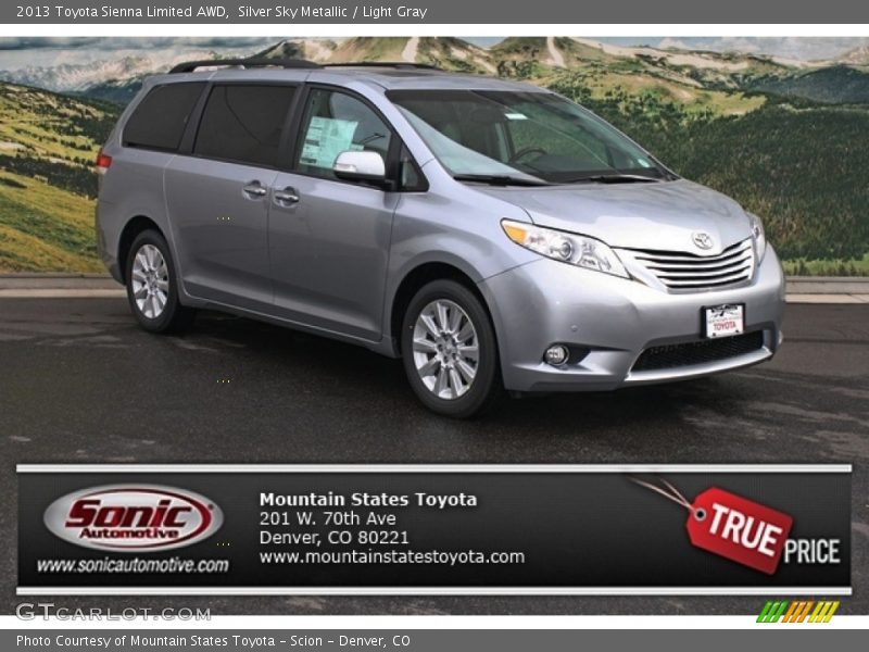 Silver Sky Metallic / Light Gray 2013 Toyota Sienna Limited AWD