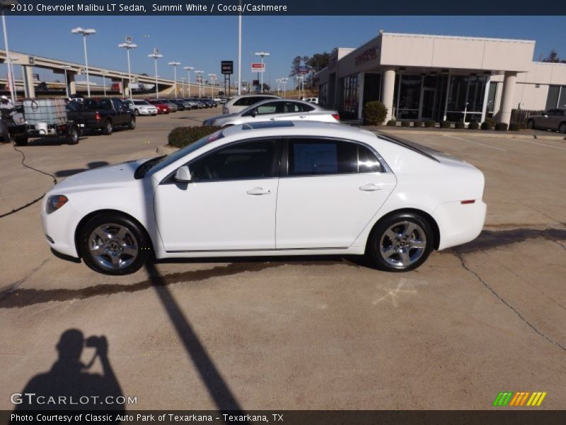 Summit White / Cocoa/Cashmere 2010 Chevrolet Malibu LT Sedan