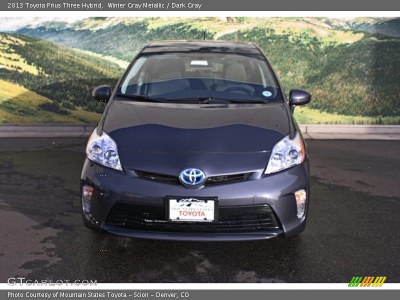 Winter Gray Metallic / Dark Gray 2013 Toyota Prius Three Hybrid