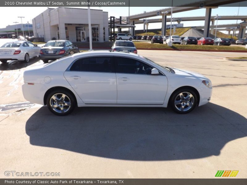 Summit White / Cocoa/Cashmere 2010 Chevrolet Malibu LT Sedan