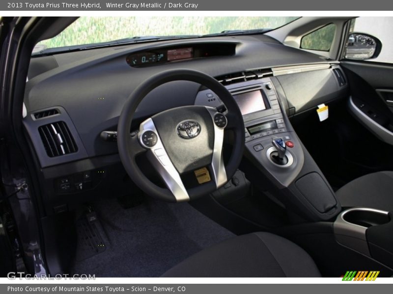 Winter Gray Metallic / Dark Gray 2013 Toyota Prius Three Hybrid