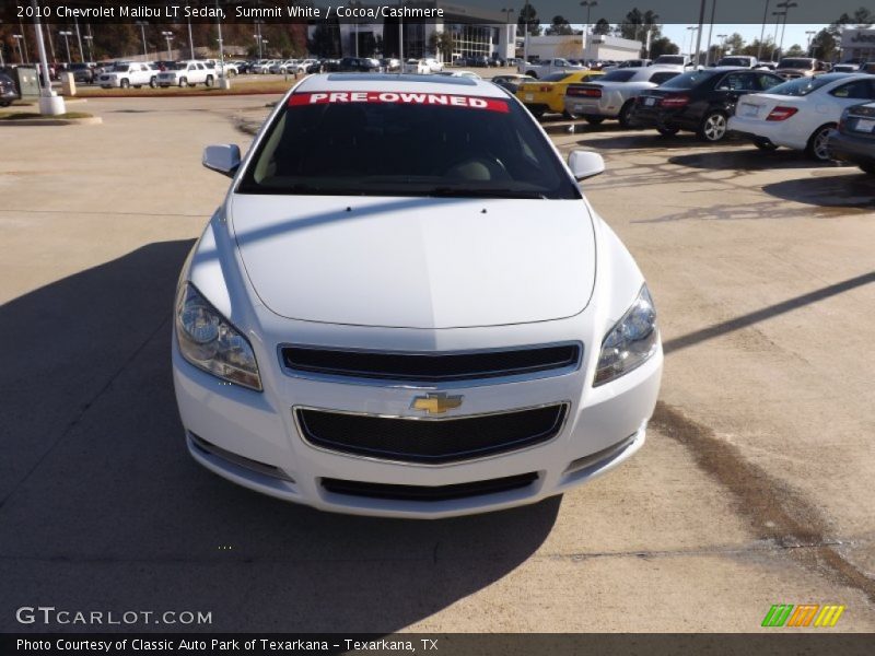 Summit White / Cocoa/Cashmere 2010 Chevrolet Malibu LT Sedan