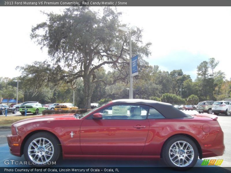 Red Candy Metallic / Stone 2013 Ford Mustang V6 Premium Convertible