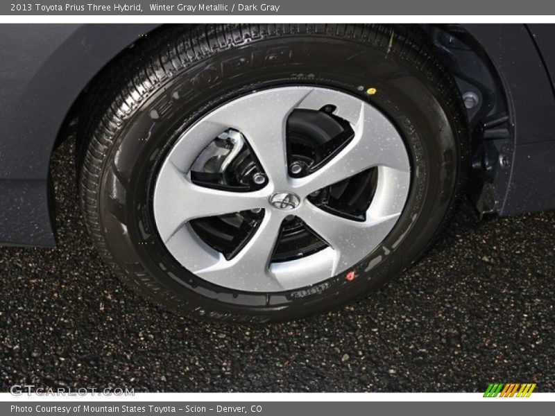 Winter Gray Metallic / Dark Gray 2013 Toyota Prius Three Hybrid