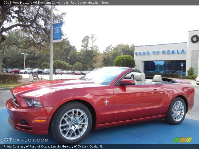 Red Candy Metallic / Stone 2013 Ford Mustang V6 Premium Convertible