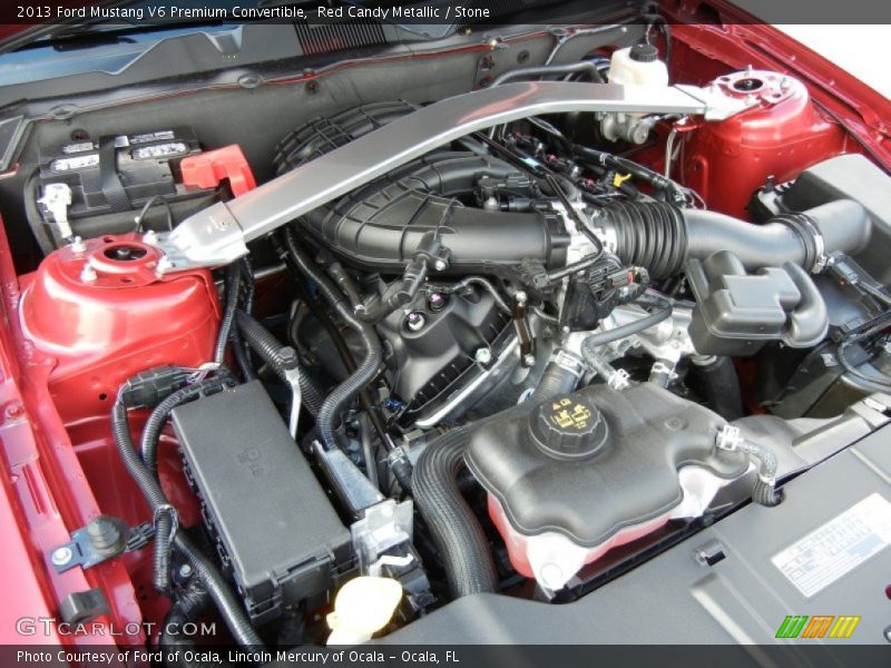 Red Candy Metallic / Stone 2013 Ford Mustang V6 Premium Convertible
