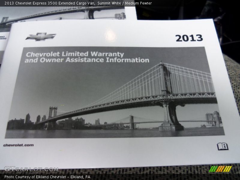 Books/Manuals of 2013 Express 3500 Extended Cargo Van
