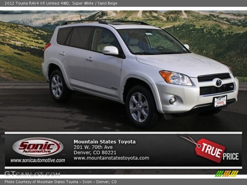 Super White / Sand Beige 2012 Toyota RAV4 V6 Limited 4WD