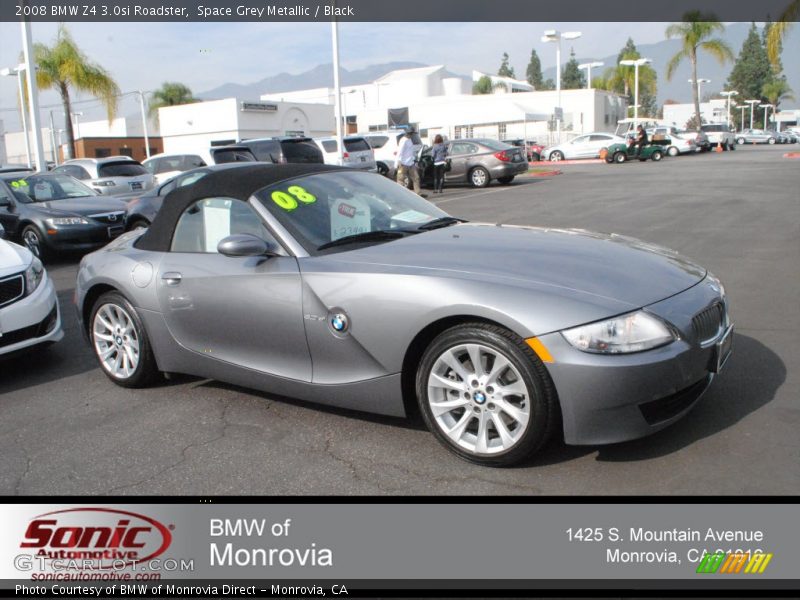 Space Grey Metallic / Black 2008 BMW Z4 3.0si Roadster