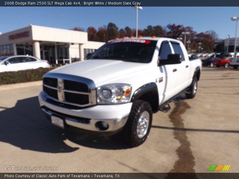 Bright White / Medium Slate Gray 2008 Dodge Ram 2500 SLT Mega Cab 4x4