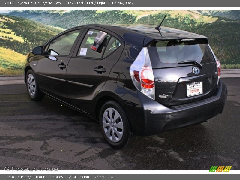 Black Sand Pearl / Light Blue Gray/Black 2012 Toyota Prius c Hybrid Two