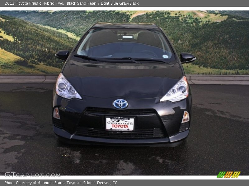Black Sand Pearl / Light Blue Gray/Black 2012 Toyota Prius c Hybrid Two
