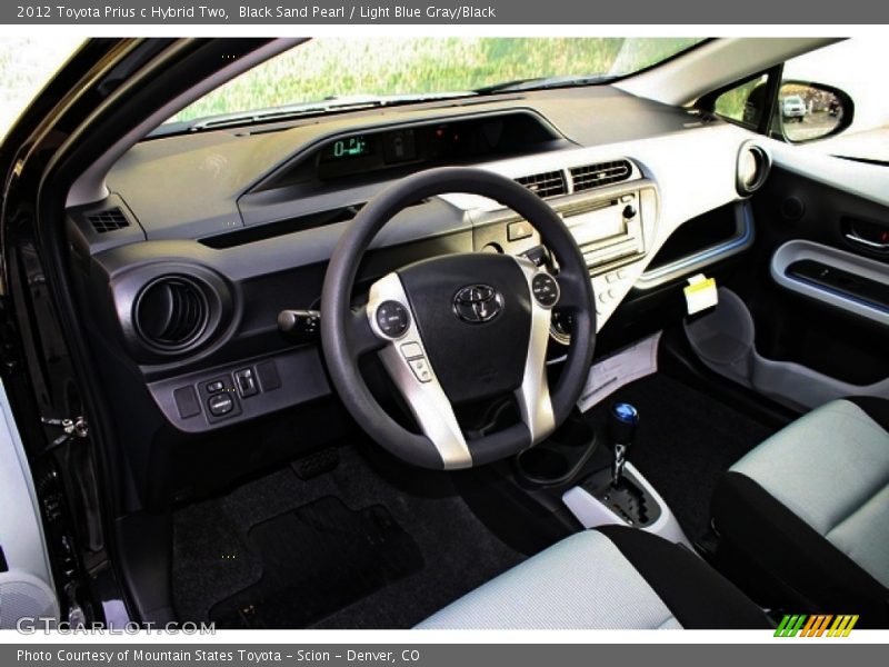 Black Sand Pearl / Light Blue Gray/Black 2012 Toyota Prius c Hybrid Two