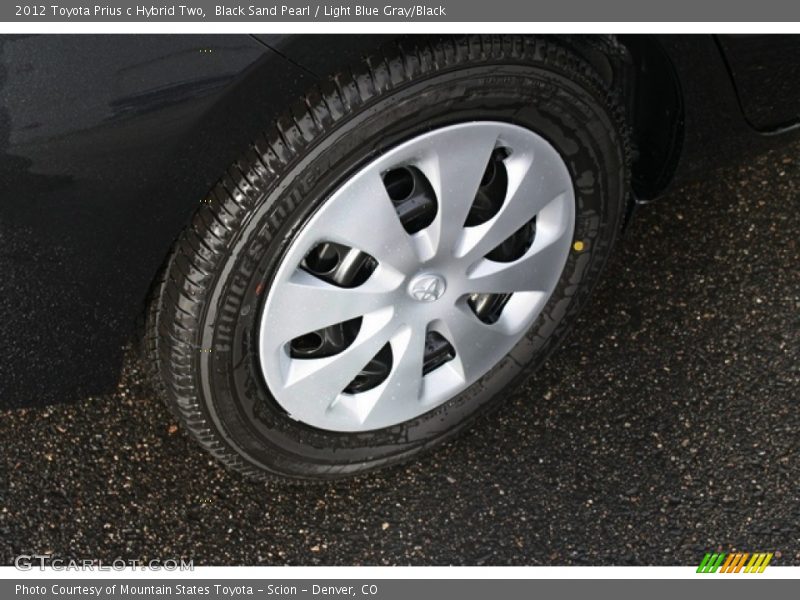 Black Sand Pearl / Light Blue Gray/Black 2012 Toyota Prius c Hybrid Two