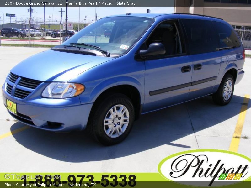 Marine Blue Pearl / Medium Slate Gray 2007 Dodge Grand Caravan SE