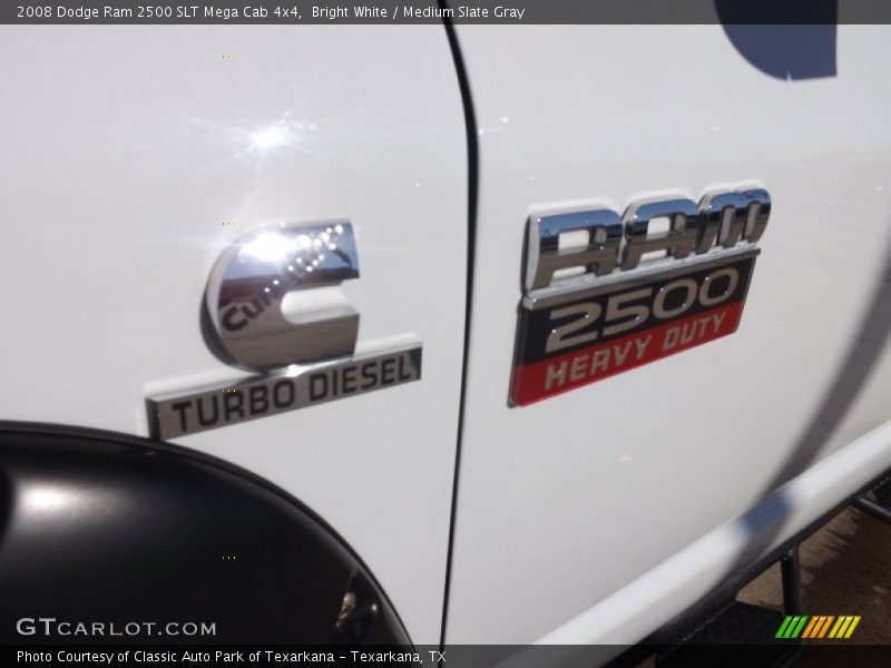 Bright White / Medium Slate Gray 2008 Dodge Ram 2500 SLT Mega Cab 4x4
