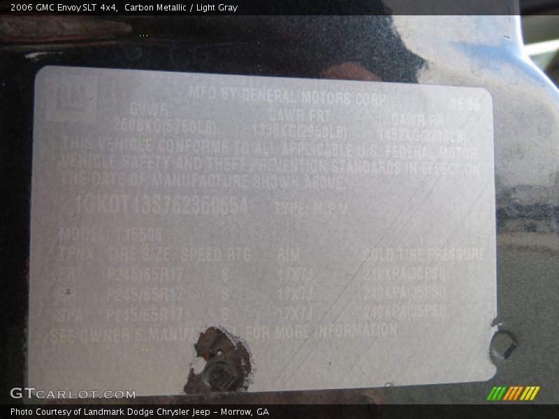 Carbon Metallic / Light Gray 2006 GMC Envoy SLT 4x4