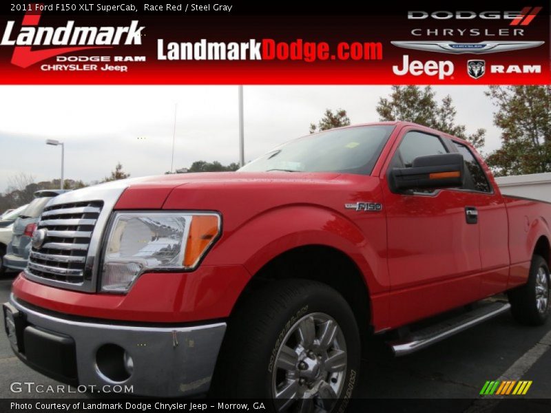 Race Red / Steel Gray 2011 Ford F150 XLT SuperCab