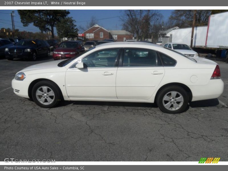 White / Neutral Beige 2007 Chevrolet Impala LT