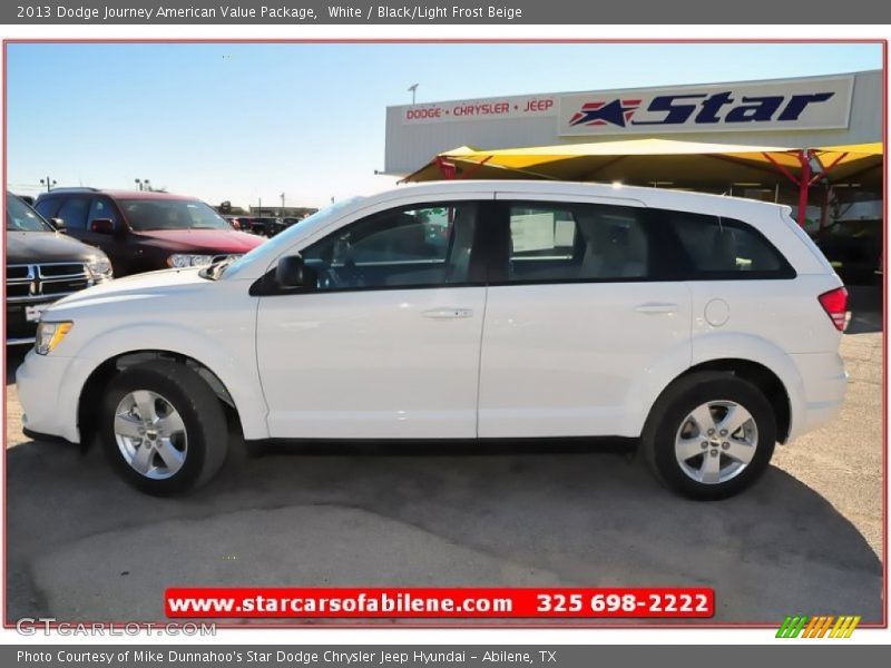 White / Black/Light Frost Beige 2013 Dodge Journey American Value Package