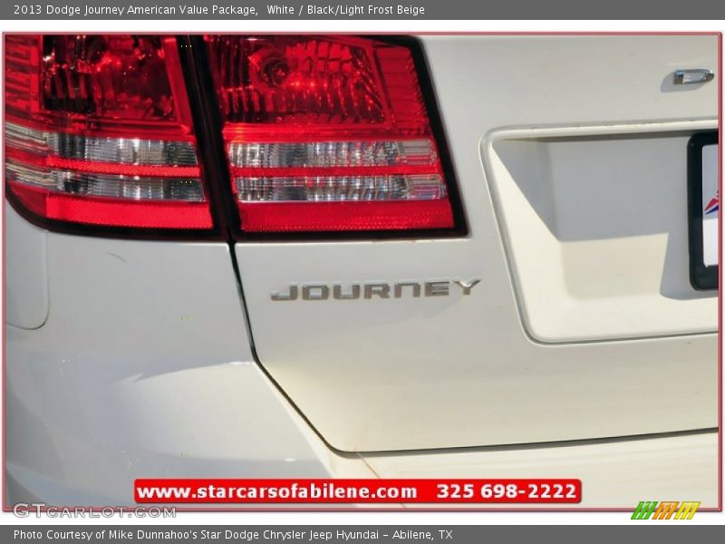 White / Black/Light Frost Beige 2013 Dodge Journey American Value Package