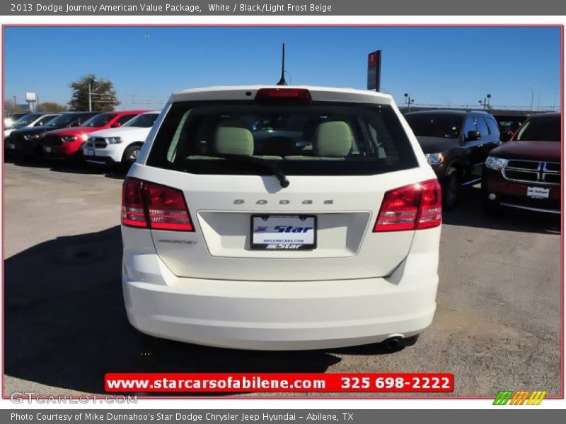 White / Black/Light Frost Beige 2013 Dodge Journey American Value Package