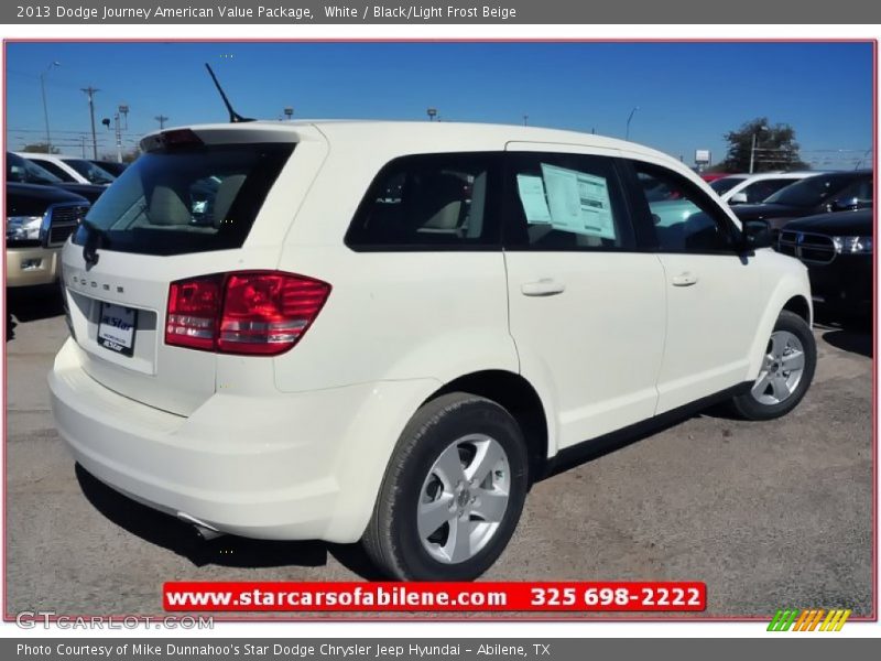 White / Black/Light Frost Beige 2013 Dodge Journey American Value Package