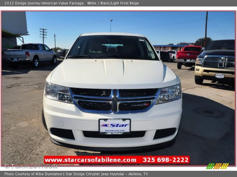White / Black/Light Frost Beige 2013 Dodge Journey American Value Package