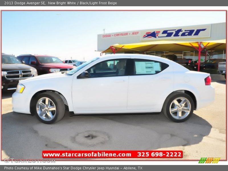New Bright White / Black/Light Frost Beige 2013 Dodge Avenger SE