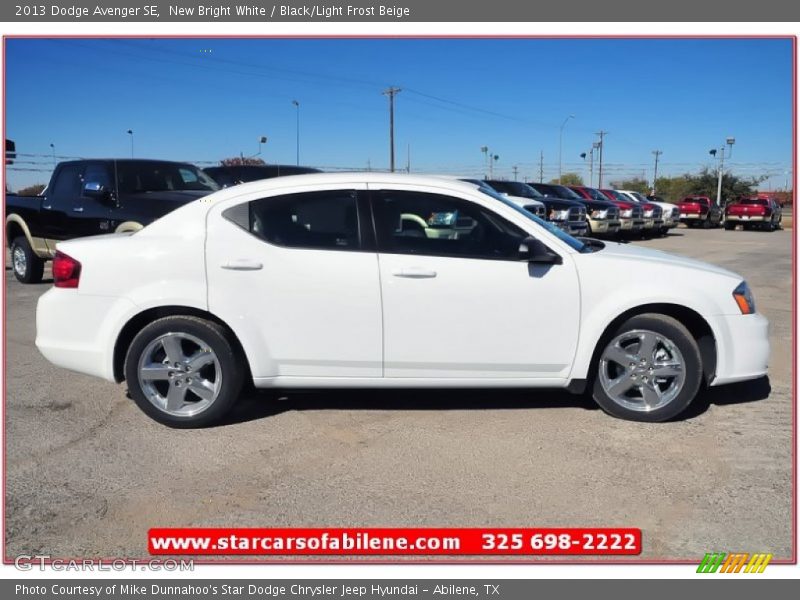 New Bright White / Black/Light Frost Beige 2013 Dodge Avenger SE