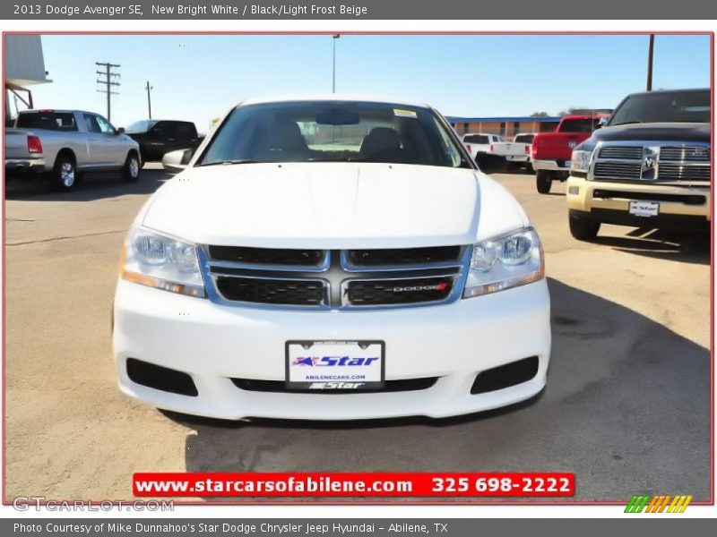 New Bright White / Black/Light Frost Beige 2013 Dodge Avenger SE