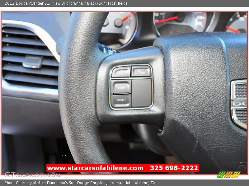 New Bright White / Black/Light Frost Beige 2013 Dodge Avenger SE
