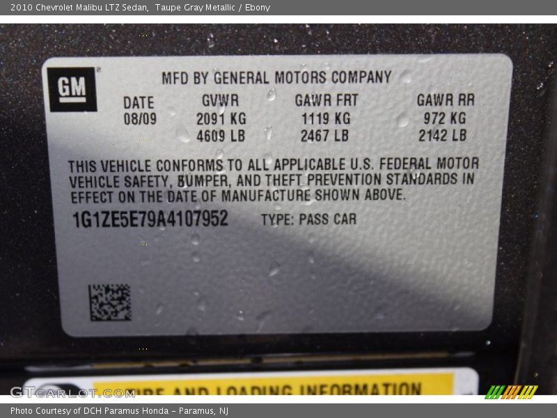 Taupe Gray Metallic / Ebony 2010 Chevrolet Malibu LTZ Sedan