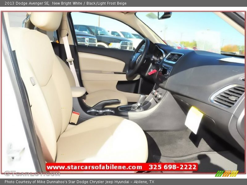 New Bright White / Black/Light Frost Beige 2013 Dodge Avenger SE