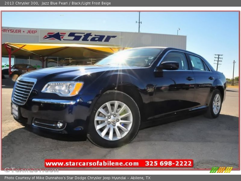 Jazz Blue Pearl / Black/Light Frost Beige 2013 Chrysler 300