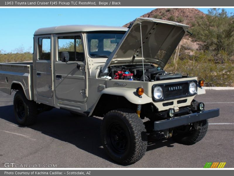 Beige / Black 1963 Toyota Land Cruiser FJ45 Pickup TLC RestoMod