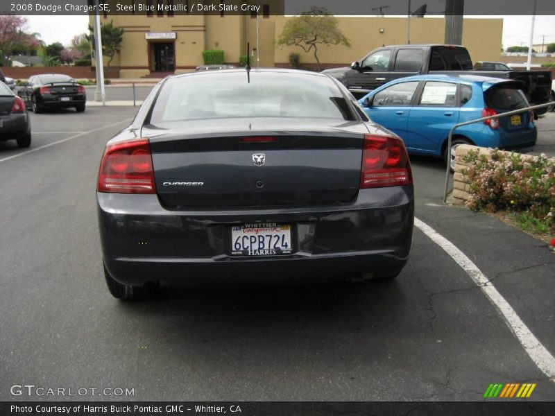 Steel Blue Metallic / Dark Slate Gray 2008 Dodge Charger SE