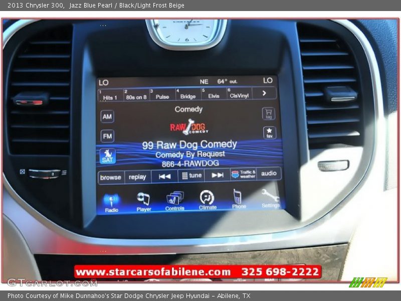 Jazz Blue Pearl / Black/Light Frost Beige 2013 Chrysler 300