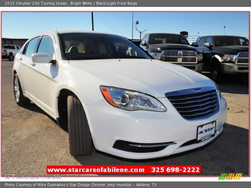 Bright White / Black/Light Frost Beige 2013 Chrysler 200 Touring Sedan