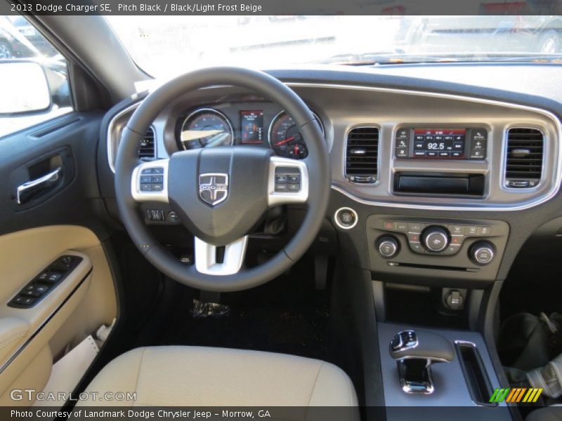 Pitch Black / Black/Light Frost Beige 2013 Dodge Charger SE